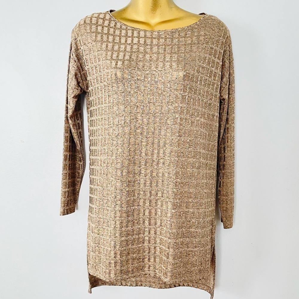 Zara Textured Y2K‎ Knit Top – Neutral Taupe resort wear Size S - Picture 2 of 5